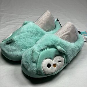 Squishmallows Kids‎ Slippers Size 13 1 Teal Owl Plush House Shoes